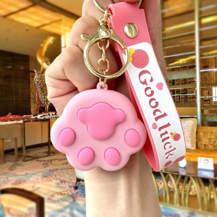 Wholesale Silicone Cartoon Cat Paw Keychain JDC-KC-MingT244