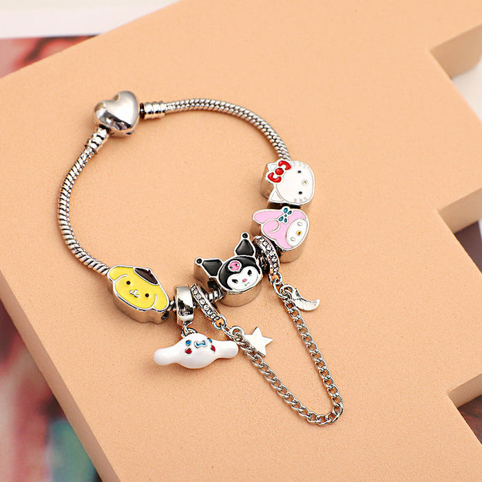 Wholesale Family Heart Beaded DIY Alloy Bracelet JDC-BT-JiaR001