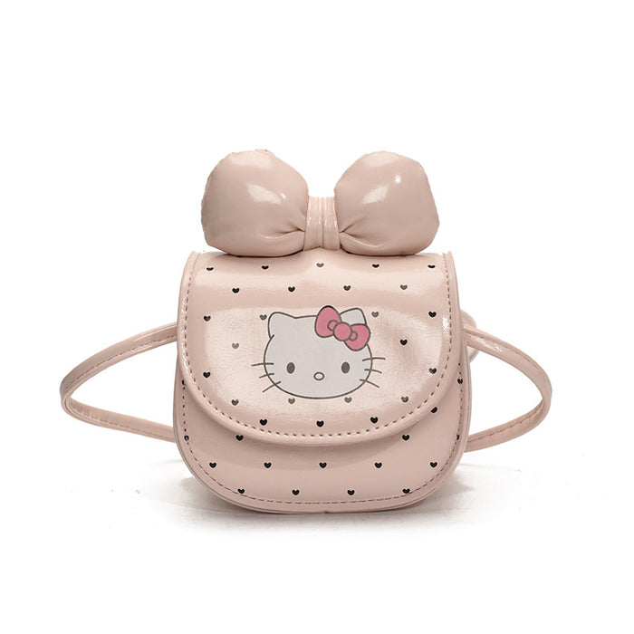 Wholesale New cartoon cute bow mini coin purse with cat print crossbody bag