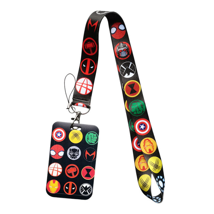 Wholesale Creative Cartoon Heat Transfer ABS Hard Card Case With Polyester Lanyard For Campus Bus Work And Meal Cards