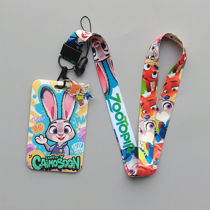 Wholesale Cartoon Anime Student Bus Card Holder Lanyard Keychain