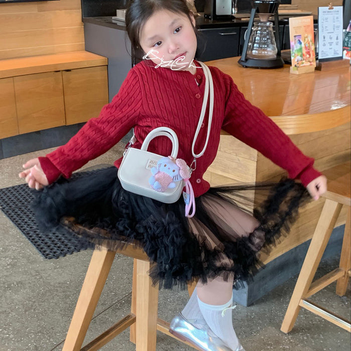 Wholesale Vintage embossed letter cross-body shoulder bag for kids