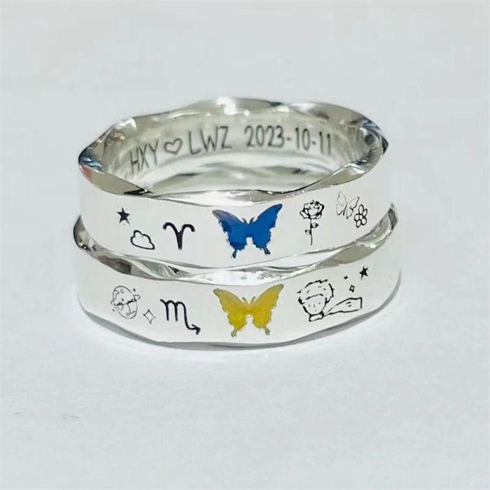 Wholesale Butterfly Ring High-grade Niche Design Commemorative Gift