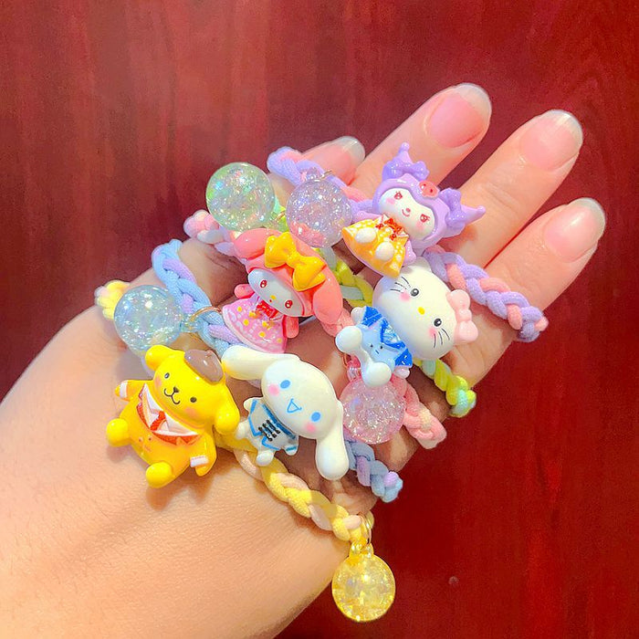 Wholesale 10PCS Children's Cartoon Luminous Bear Woven Hanging Beads Plastic Hair Rope JDC-HS-Yuwei002