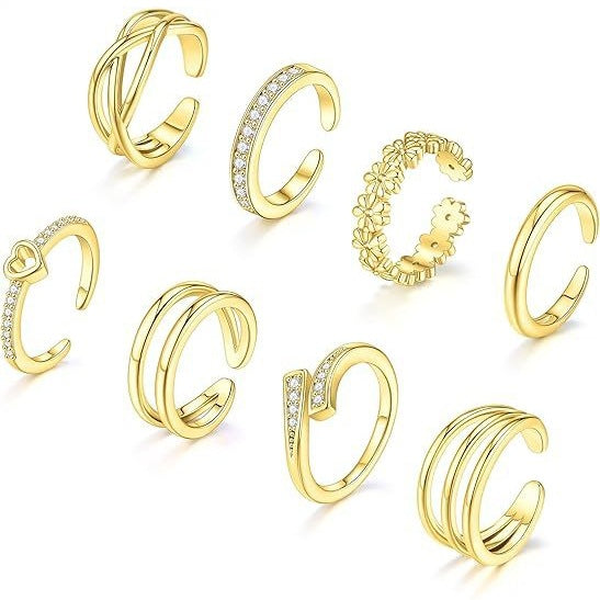 Wholesale Beach toe ring, gold-plated copper ring, open tail ring, toe ring