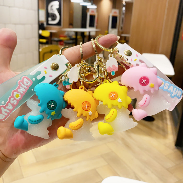 Wholesale PVC Ice Cream Dinosaur Doll Keychain JDC-KC-NLu018