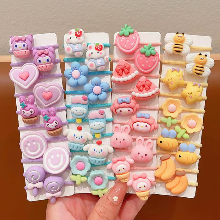 Wholesale Cute Cartoon Hair Ties for Kids Soft Elastic Everyday Styling Baby Hair Accessory