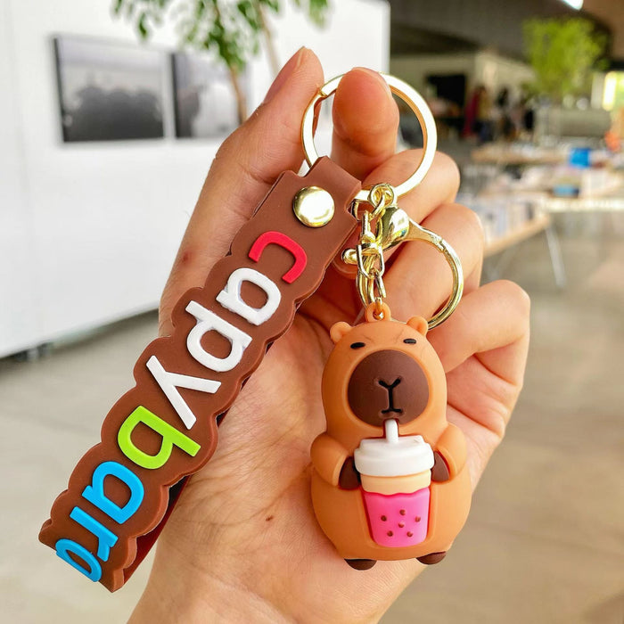 Wholesale Capybara bubble blowing keychain cute little capybara pendant car bag pendant