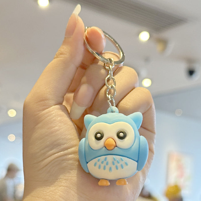 Wholesale  Cartoon  PVC Animal Owl Pendant Car Keychain Bag Pendant