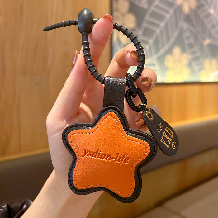 Wholesale Five-pointed Star Leather Keychain JDC-KC-WWX005