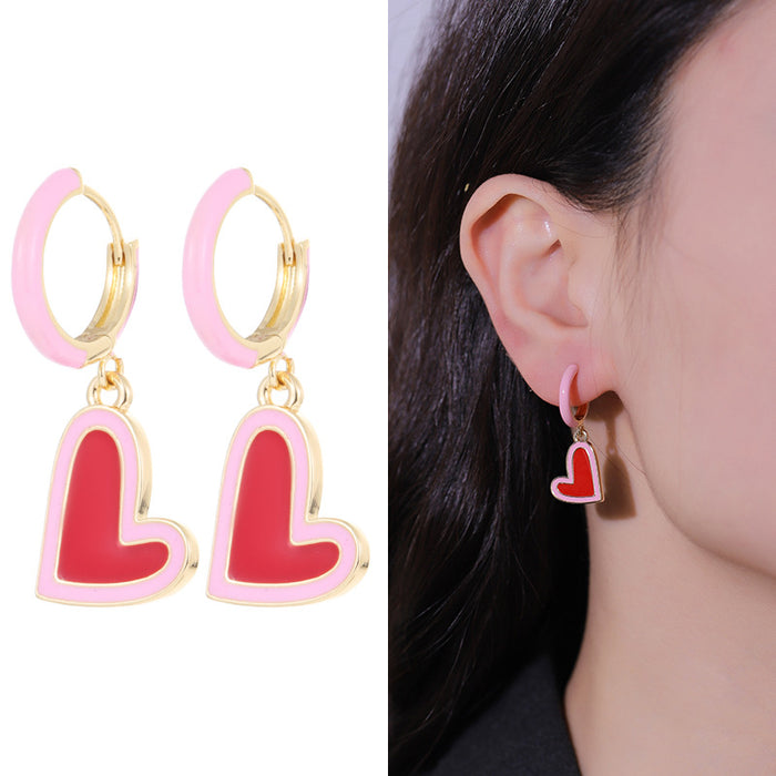 Wholesale Valentine's Day Series Pink Heart Earrings Set Combination JDC-ES-KenJie005