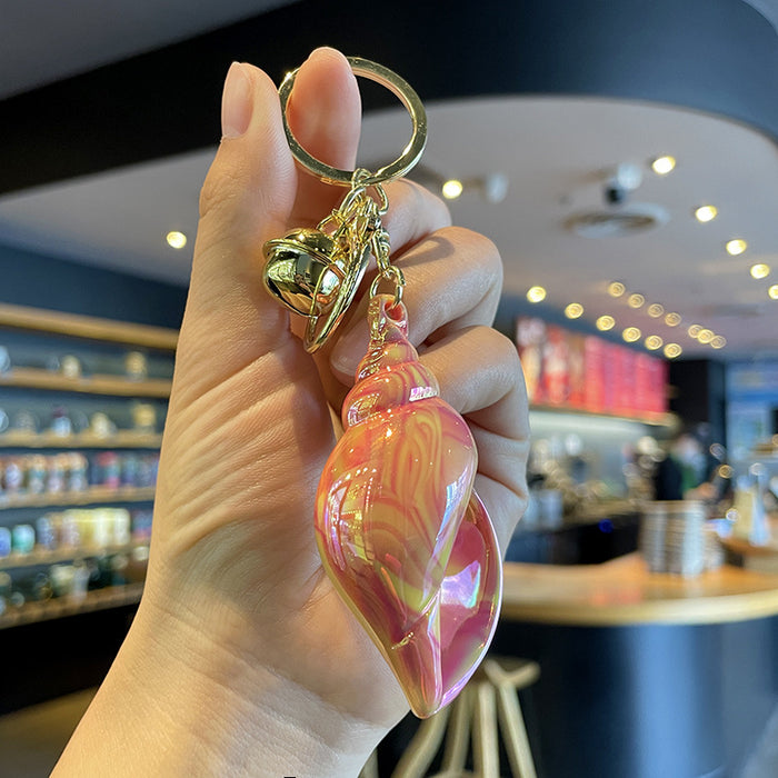 Wholesale Electroplated Colorful Conch Keychain Acrylic Conch Pendant