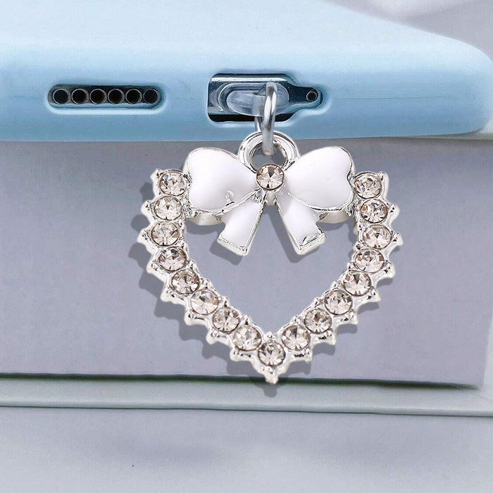 Wholesale Hollow out butterfly knot rhinestone heart Mobile Phone Stands