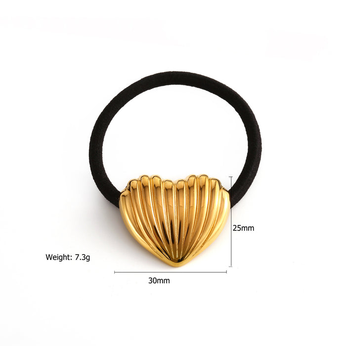 Wholesale Personalized new stainless steel headband, heart-shaped headband, elastic headband, high-end straw hat headband