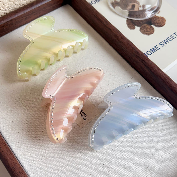 Wholesale French Chic Sparkling Acetate Claw Hair Clip Light Blue - Trendy Hair Accessory for Everyday Styling