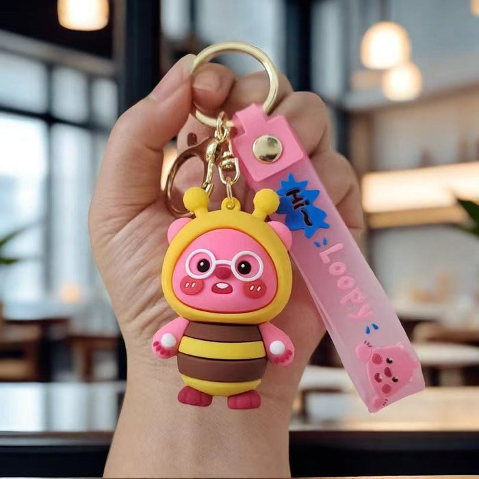 Wholesale Ruby Keychain Pendant Little Beaver Doll Bag Pendant Creative Key Chain Doll Machine Gift