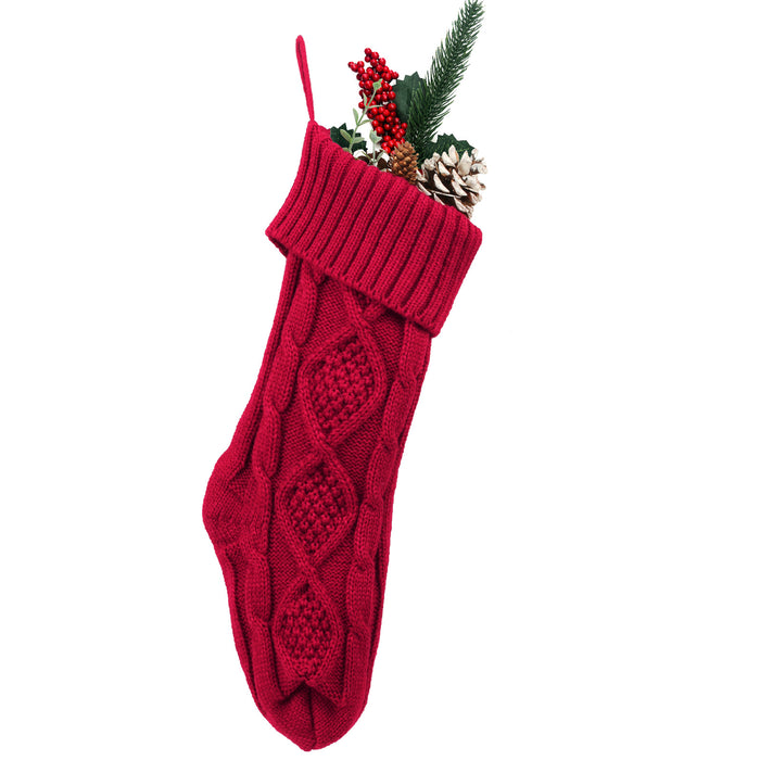 Wholesale large gift bags knitted Christmas ornaments wool Christmas stockings JDC-SK-XQ031