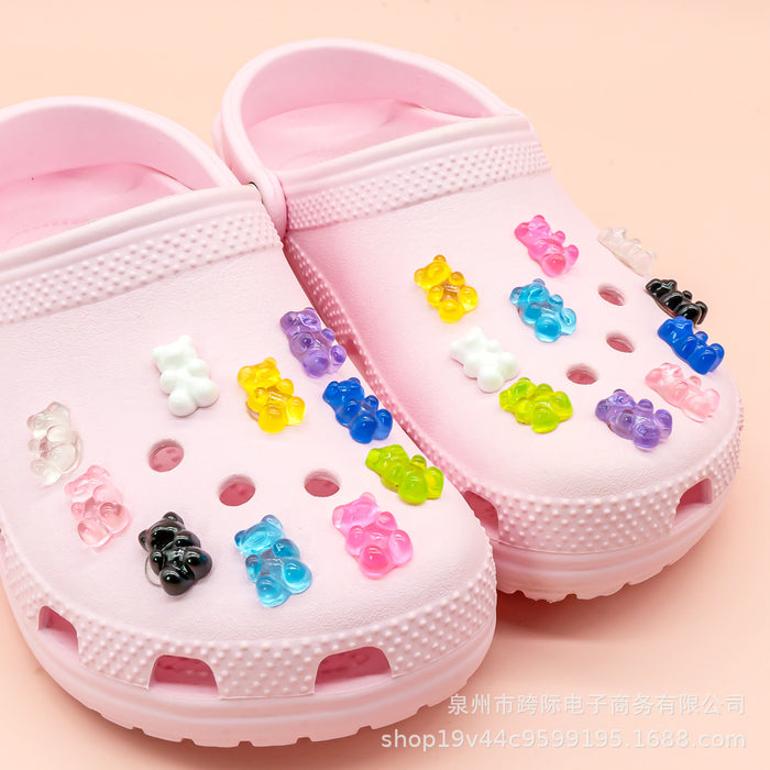 Wholesale Creative Transparent Acrylic Light Color Transparent Bear DIY Shoes Flower Shoes Buckle Accessories Accessories