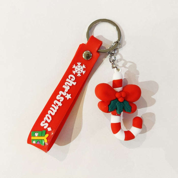 Wholesale PVC Christmas Snowman Cartoon Doll Keychain JDC-KC-WuYi083