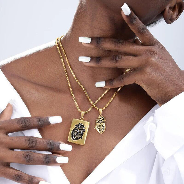 Wholesale Personalized Creative Pair of Couple Alloy Oil Dripping Valentine's Day Gift Necklace