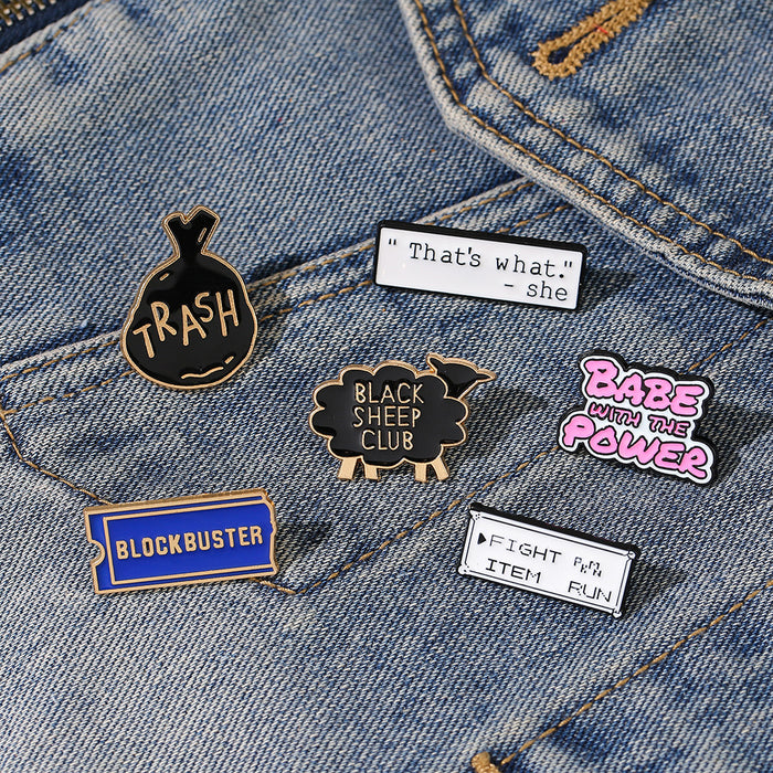 Wholesale Modern Enamel Letter Brooch Set English Quote Pins For Bag et Decor Fashion Accessory