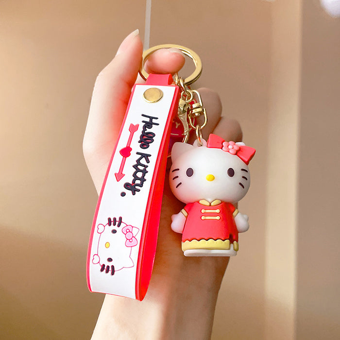 Wholesale Cartoon cat  key chain bag pendant doll key pendant giftcar silicone keychain