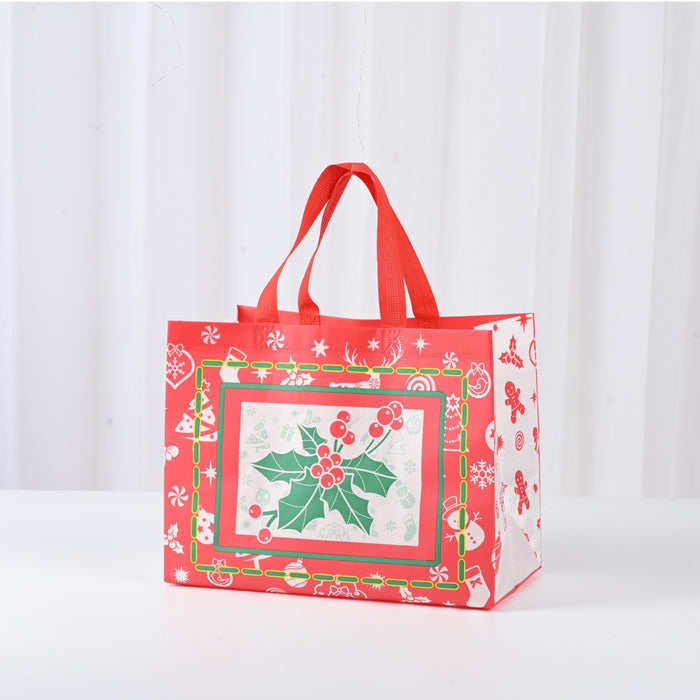 Wholesale Christmas Handheld Gift Bag Customized Cartoon Santa Claus Elk Snowflake Non Woven Bag JDC-GB-XJ002