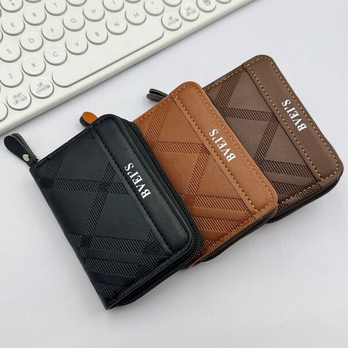 Wholesale European Retro Plaid PU Accordion Card Wallet Large Capacity Coin Purse MOQ≥2