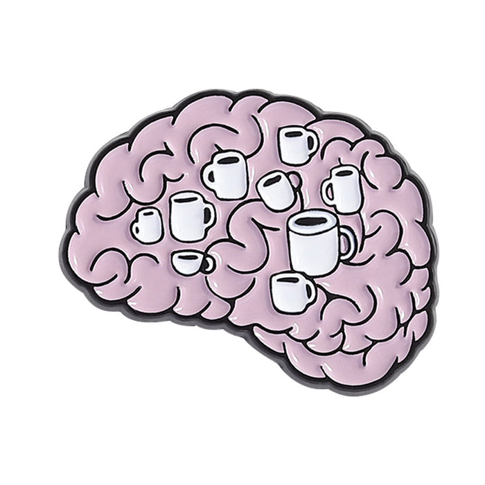Wholesale Cartoon Coffee Cup Shape Brooch Pin Set Zinc Alloy Decorative Accent