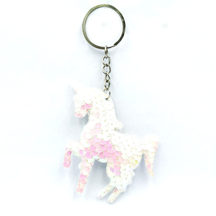 Wholesale Reflective Shiny Animal Plant Keychain PET Sequins Fashion Bag Car Pendant DIY Clothing Accessories JDC-KC-QS001