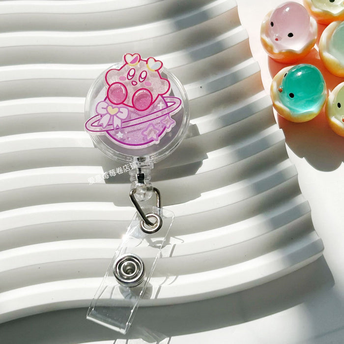 Wholesale Cute Cartoon Retractable Buckle Badge Reels Keychains