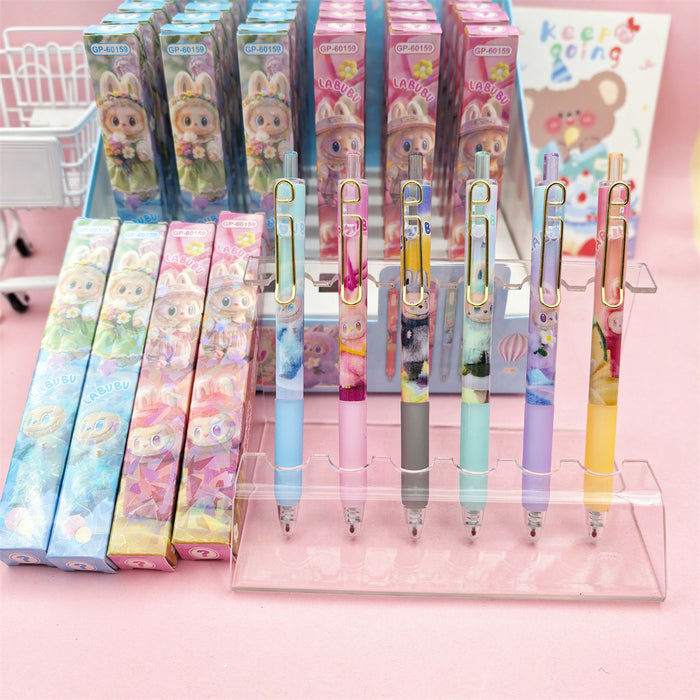 Wholesale 6pcs Blind Box Press Pen Gel Pen Student Daily Exam Brush Pen Black Gel Pen