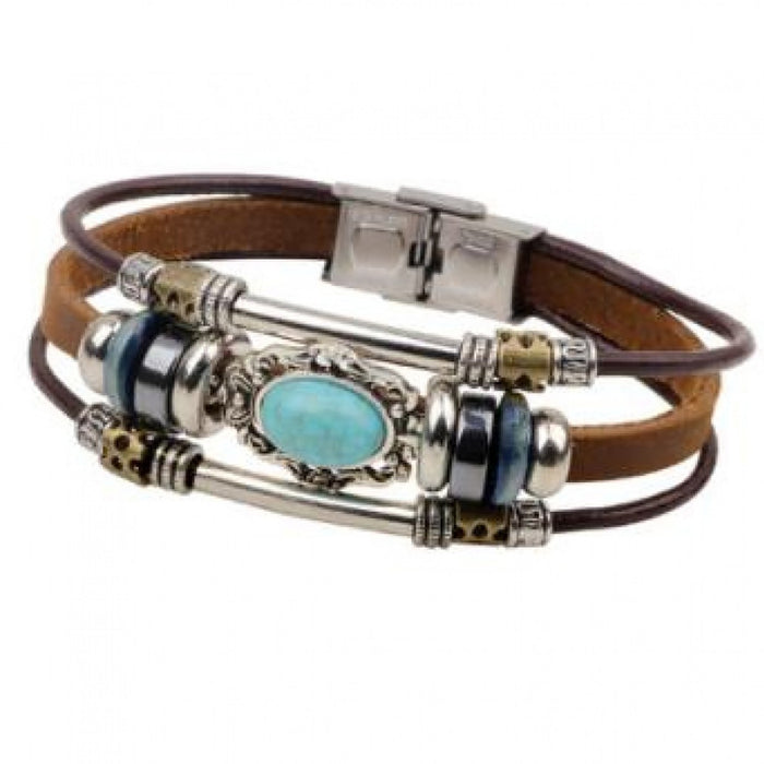 Wholesale  leather bracelet men and women turquoise leather bracelet high-grade exquisite leather bracelet