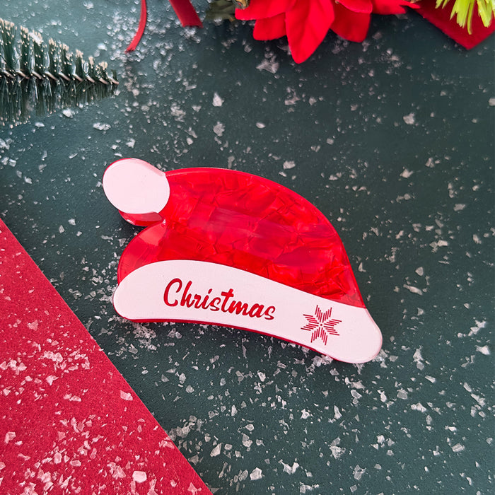 Wholesale Christmas hat clip Christmas hair clip sweet back of the head hair shark clip festive atmosphere hair accessories
