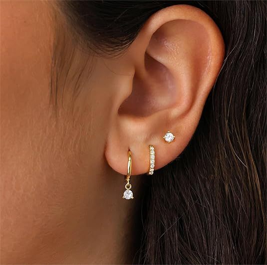 Wholesale   ladies  earrings single ear suit ear buckle copper plated 18K gold