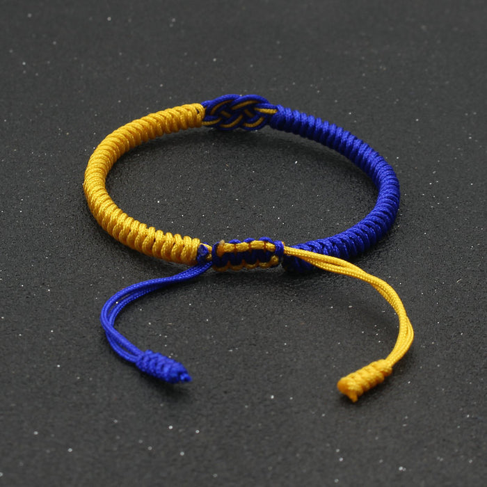 Wholesale New Color Blocked Ukrainian Bracelet Hand Woven Concentric Knot Bracelet Double Coin Knot Bracelet Hand Rope JDC-BT-SX011