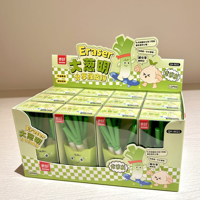 Wholesale Green Onion Eraser Simulation Creative Erasing