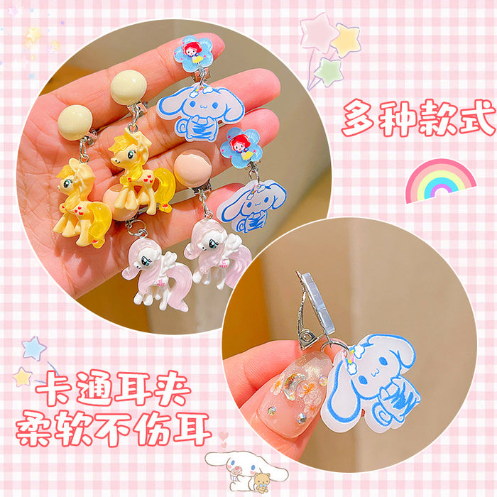 Wholesale  Children's Ear Clip Cartoon Ear Holes Jewelry Earrings  Girls' Earrings Jewelry