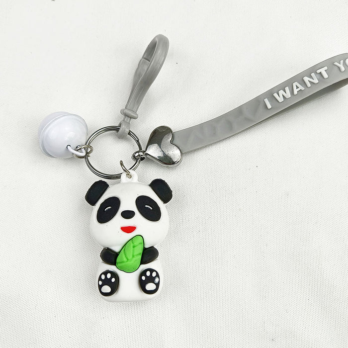 Wholesale  Cute cartoon panda keychain PVC  doll schoolbag pendant