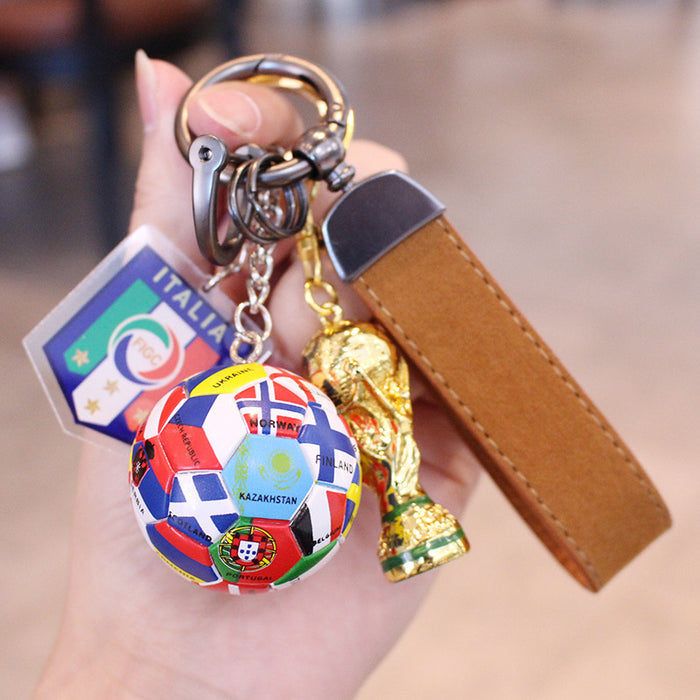 Wholesale Football Acrylic Car Keychain Pendant Gift for Fans