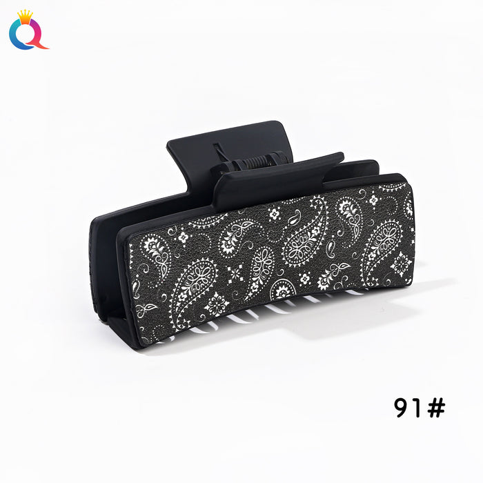 Wholesale  leopard print retro square Hair Clips