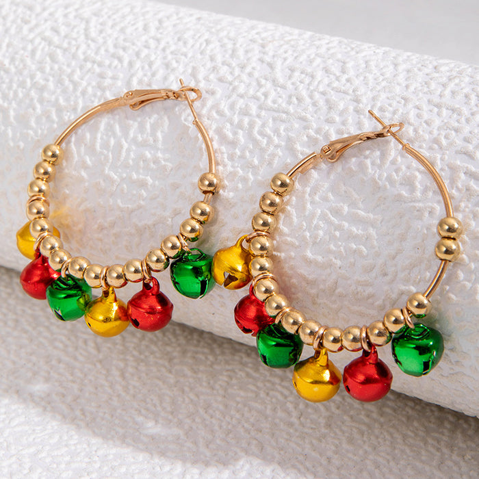 Wholesale Alloy Electroplated Christmas Bell Earrings Geometric Design Party Wear Gift MOQ≥2