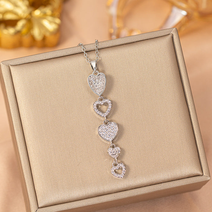 Wholesale Titanium Steel Gold Plated Butterfly Tassel Necklace Trendy Jewelry Accessory MOQ≥2