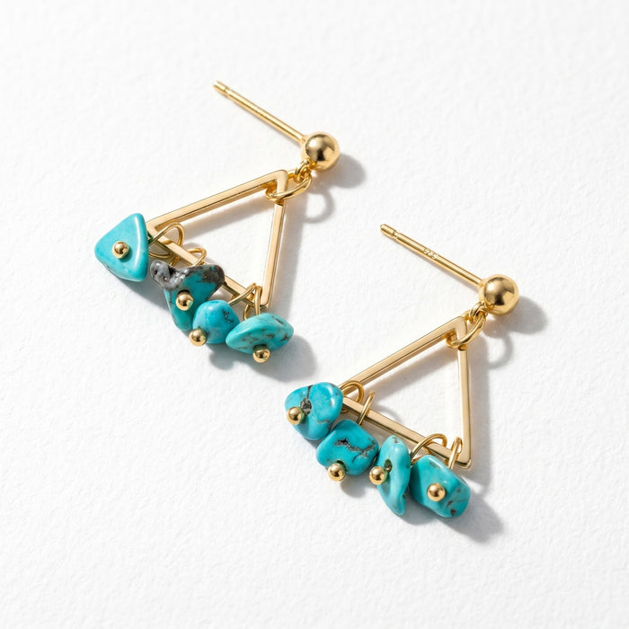 Wholesale Turquoise Geometric Hoops Trendy Design Earrings