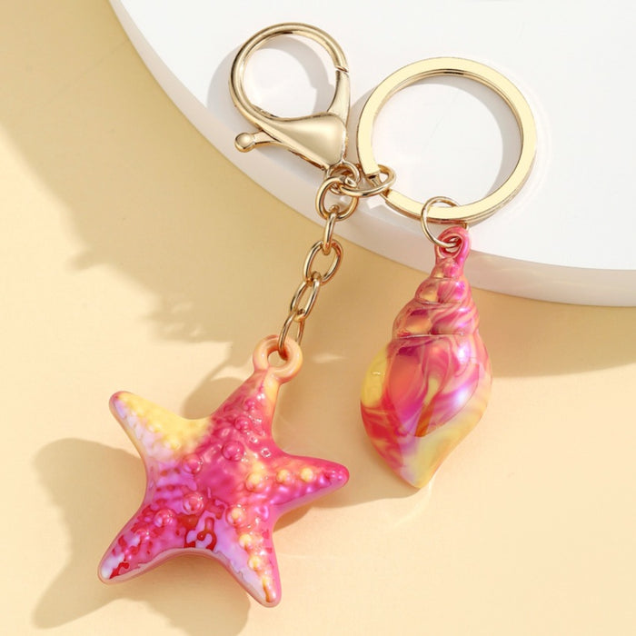 Wholesale Marine Life Watercolor Starfish Keychain