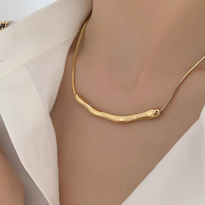 Wholesale Irregular Titanium Steel Necklace Niche Design Sense Simple Necklace Chain