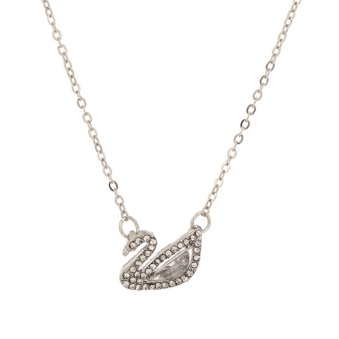 Wholesale Rhinestone-encrusted swan alloy necklace