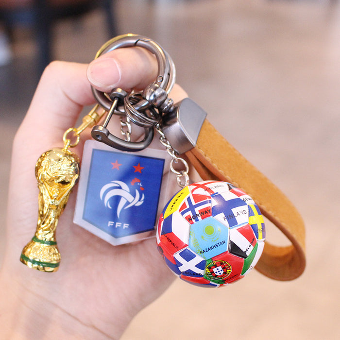 Wholesale Football Acrylic Car Keychain Pendant Gift for Fans