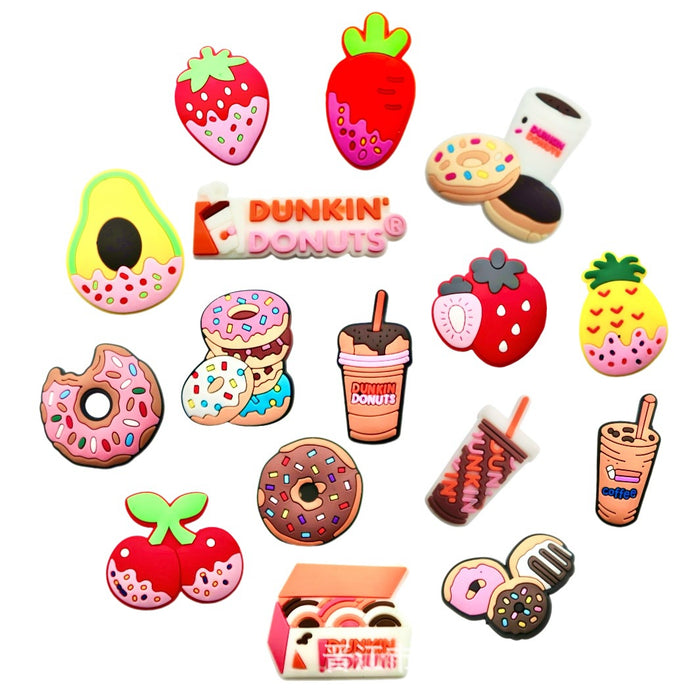 Wholesale Doughnut Hole Shoes Flower Shoe Buckle Decorative Buckle Cartoon PVC Soft Rubber DIY Accessories Shoe Flower Buckle Spot Wholesale