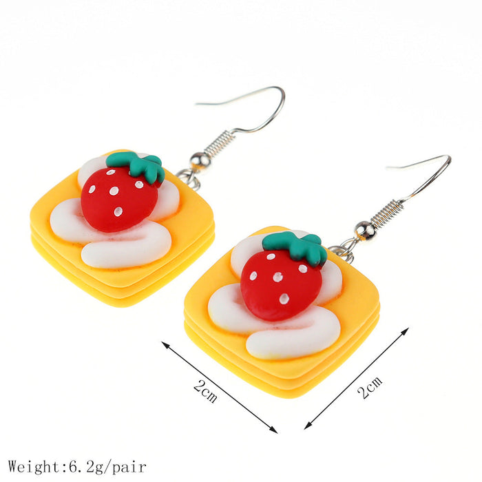 Wholesale Cartoon Simulation Dessert Food Play Earrings JDC-NS-NiQing008